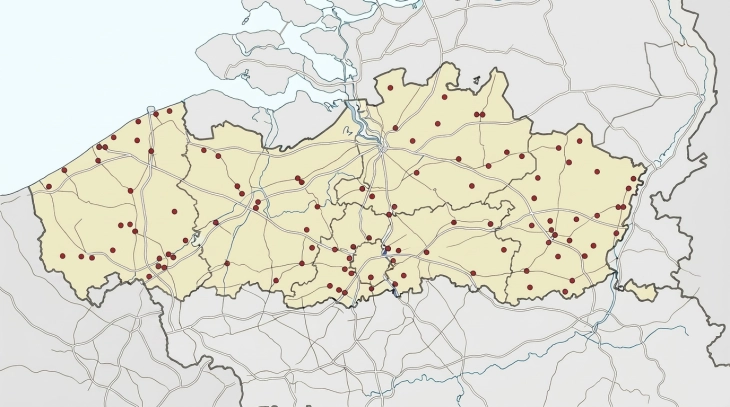kaart vlaanderen